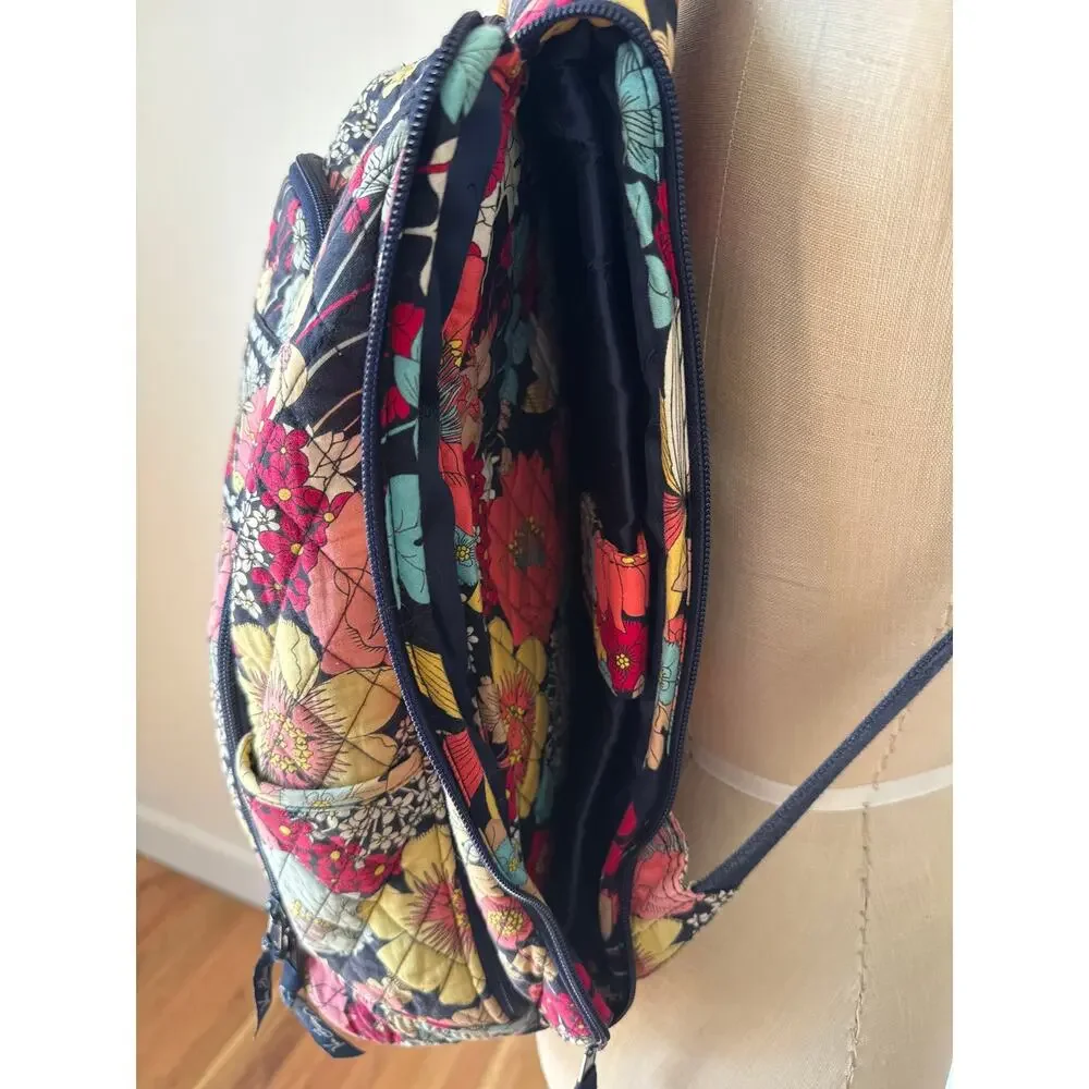 Vera Bradley Large Laptop Backpack in Happy Snails Rare Retired Floral